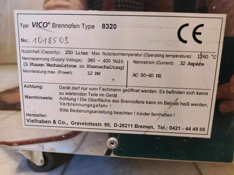 Keramik Brennofen Vico 8320 gebraucht in Marxheim
