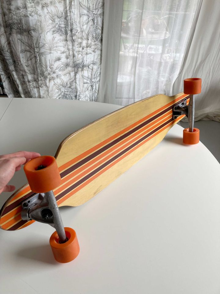 Longboard Grau Orange Skateboard in Hamburg