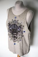 Armausschnitt Top / ASOS Gr. M 38 / Tiger Ornament rave grau blau Nordrhein-Westfalen - Recklinghausen Vorschau