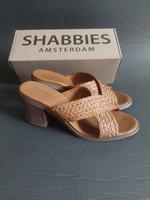 SHABBIES Pantoletten Sandalen Leder 40 braun Absatz Schuhe NP109€ Bayern - Goldbach Vorschau