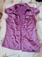 Y2k 2000er Bluse Damen violett lila satin Optik Bayern - Großostheim Vorschau
