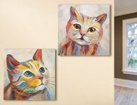 MF 2-er Set Bilder Gemälde Katzen bunt, auf Leinwand handbemalt Nordrhein-Westfalen - Gladbeck Vorschau