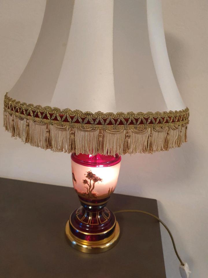 Tischleuchte Lampe Tischlampe Deko Glasfuß vintage in Koblenz