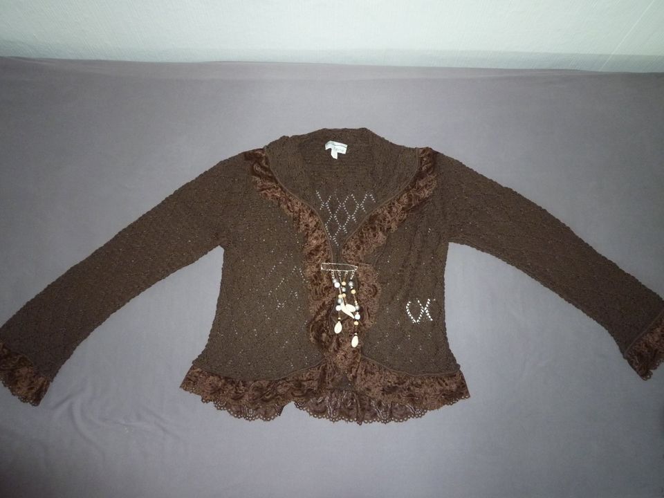 Strickjacke mit Umlegekragen, braun, Gr. 36/38, NEU in Nördlingen