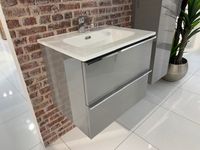 Waschbecken - Unterschrank 80cm betongrau glanzlackiert Nordrhein-Westfalen - Dormagen Vorschau