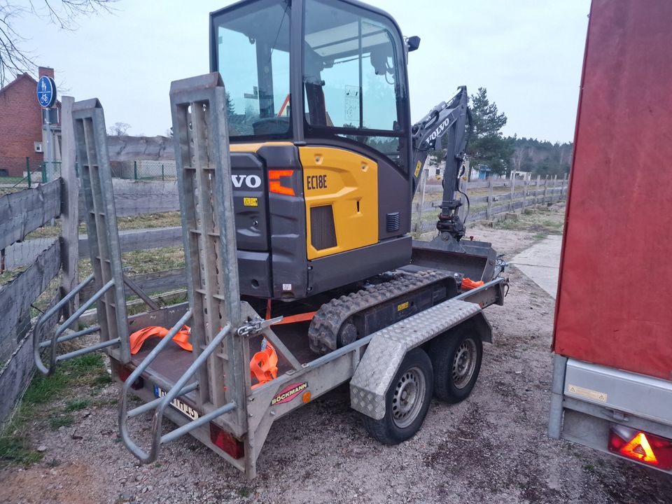 Vermietung  Minibagger Volvo EC18E mit Fahrer und auch ohne in Havelberg