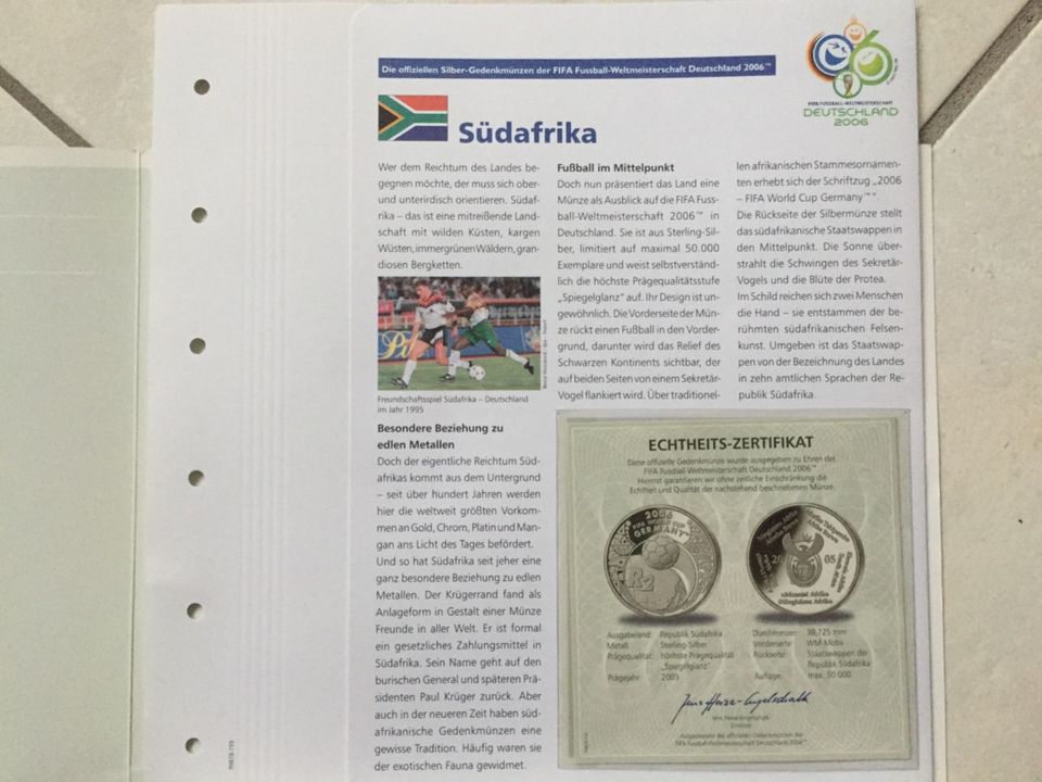 Offizielle Silber-Gedenkmünze der FIFA Fußball-Weltmeisterschaft in Hagen