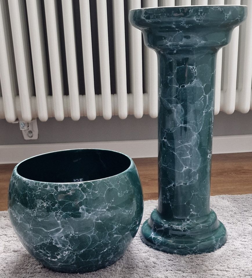 Keramik-Blumensäule grün-marmoriert – TOP-Zustand in Berlin