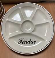 7 Fondueteller creme mit 7 Unterteilungen ca. 24 cm Durchmesser Bayern - Gerolzhofen Vorschau