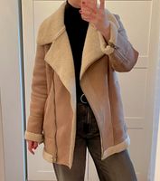 Zara Veloursleder Bikerjacke Teddyfutter S/M Beige Berlin - Treptow Vorschau