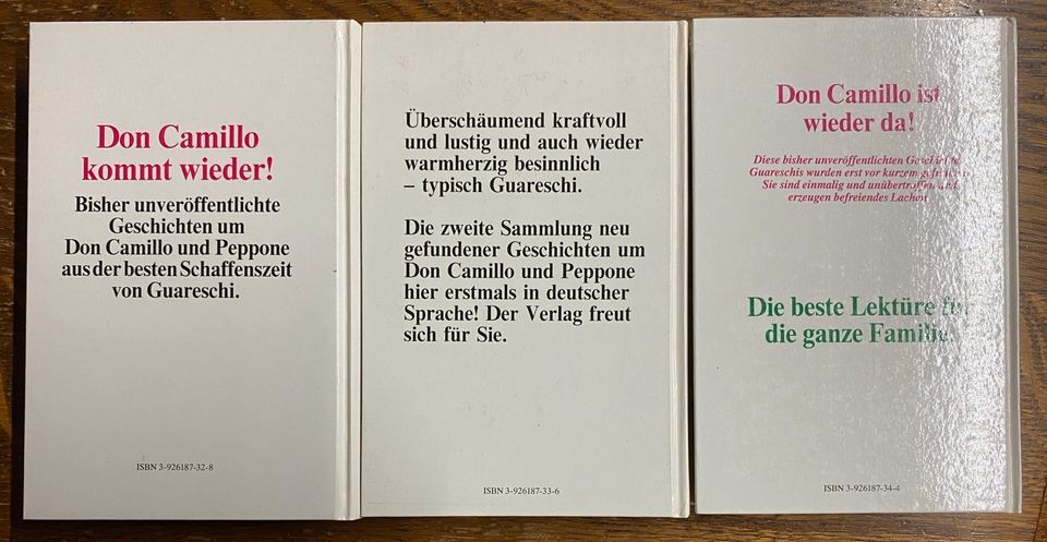 Don Camillo, Drei gebundene Bücher, kostenloser Versand (Inland) in Hürtgenwald
