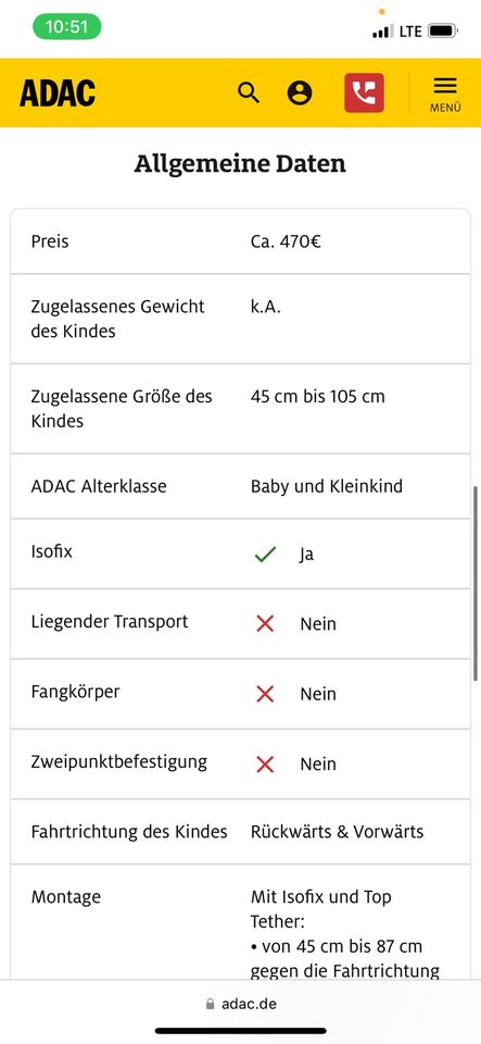 Maxi Cosi AxissFix Plus 0-4 Jahre Kl. I u. II Autokindersitz in Ritterhude