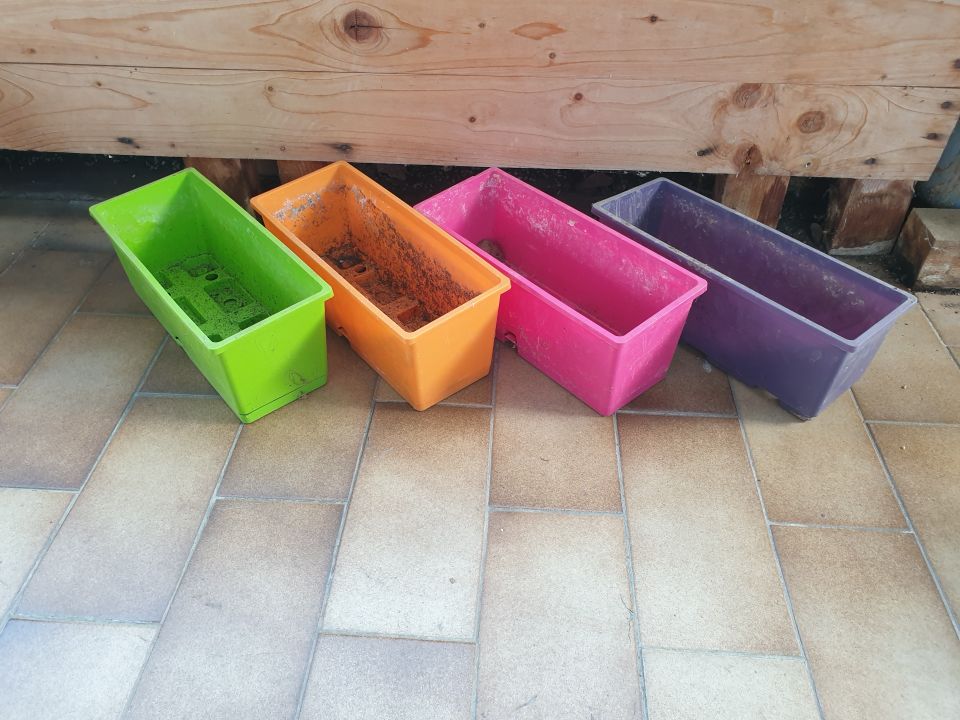 ⭐ 4x Blumenkasten mini 25 x 10 x 10 cm rot orange grün violett in Mainz