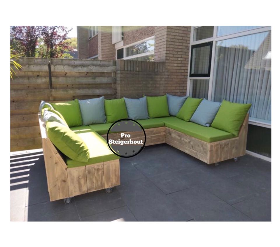 Gerüstholz Ecksofa Gartenset Gartenmöbel Lounge-set Lounge-sofa in Rheine