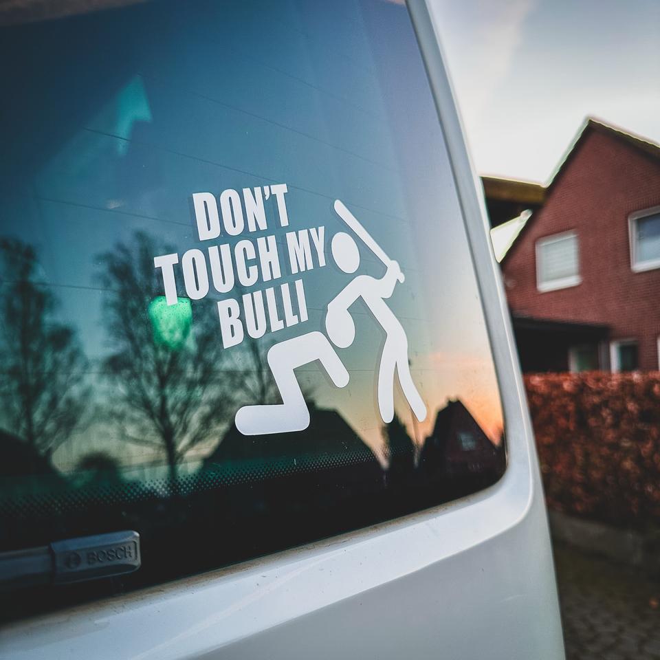 „Don‘t touch my Bulli“ Vinyl Auto Aufkleber Sticker VW Bulli Bus in Stockelsdorf