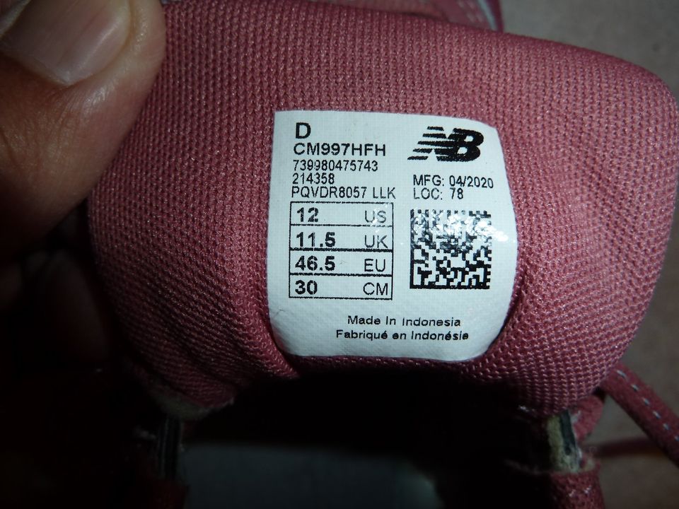 New Balance Sneaker 997H - Rose/Silber - US 12,0  - Top-Zustand in Leichlingen