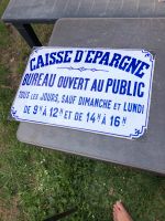 Uralt Email Schild caisse d Epargne Bureau ouvert Public Leipzig - Großzschocher Vorschau