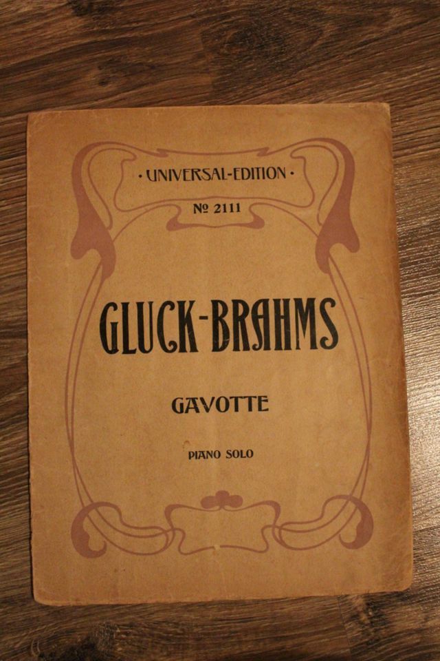 Altes Notenheft – Piano – Gluck-Brahms – Gavotte - Jugendstil in Bütthard