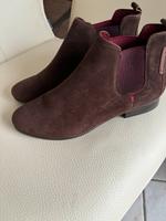 Damen Stiefelette Bordeux Wildleder Hessen - Bad Vilbel Vorschau