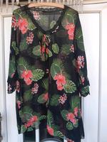 Strandtunika schwarz bunt floral transparent "Janina curved" (95) Niedersachsen - Neuenkirchen Vorschau