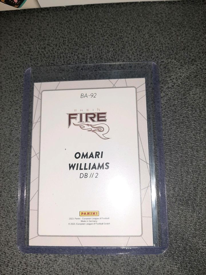 Panini ELF 2023 Rhein Fire BA-92 Omari Williams 41/49 in Voerde (Niederrhein)