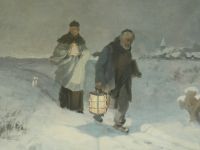 Bild - M. Emonds-Alt "Nächtlicher Versehgang" - Winterlandschaft Münster (Westfalen) - Hiltrup Vorschau