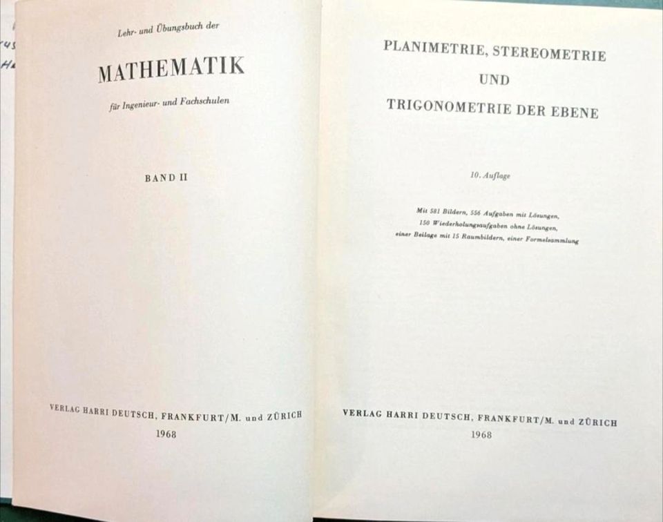 Lehr- und Übungsbuch der Mathematik, 3 Bände, Fachbücher in Schaafheim