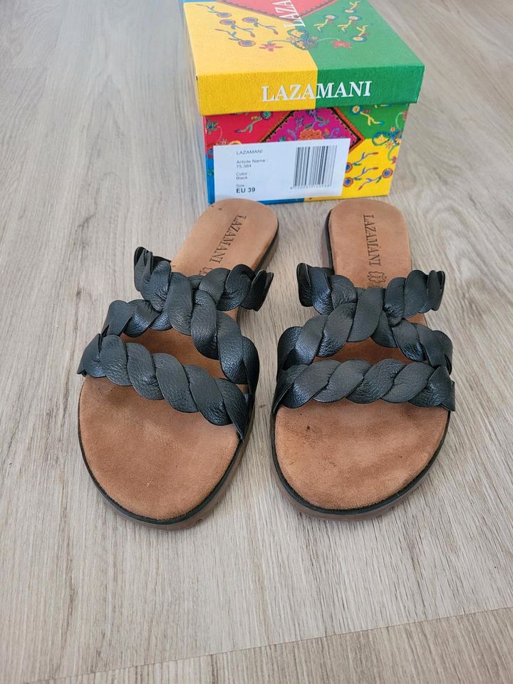 *Neuwertige* Lazamani Sandalen/Pantoletten  Gr. 39 in Tirschenreuth