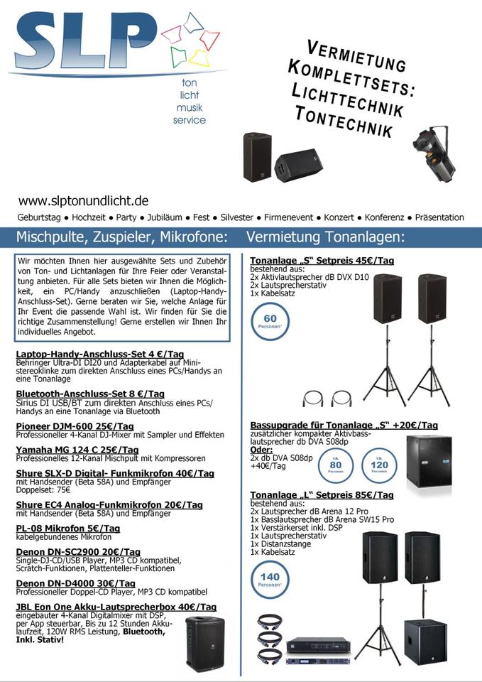 Tonanlage Musikanlage leihen mieten Verleih (Party, Hochzeit, Geb in Paderborn
