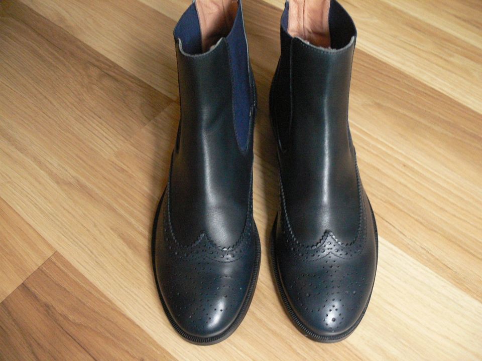 GALLUCCI Stiefeletten Chelsea Boots Budapester Gr. 38, Blau,NEUw. in Velbert