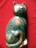 Katze - lustiges grünes Katzenpaar - Terrakottafigur - 15 x 8 x 7 Berlin - Hellersdorf Vorschau