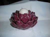 Keramik-Leuchter in Blütenform, Weinrot, neuwertig! Dresden - Leuben Vorschau