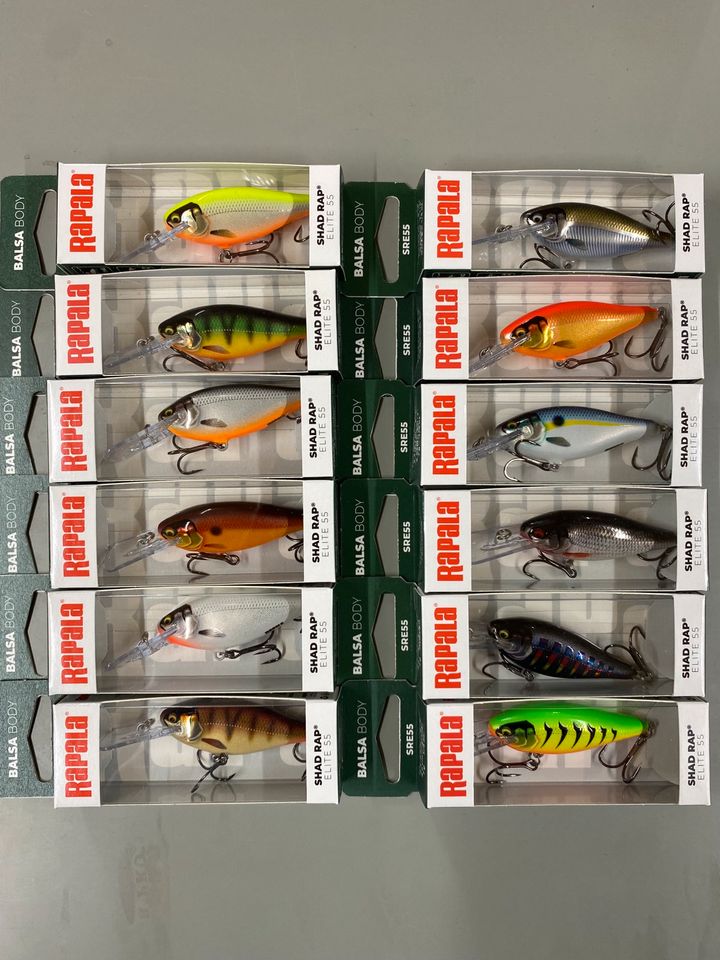 Rapala Shad Rap Elite Wobbler Köder Angeln Hecht Barsch Fisch in