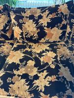 Sofa schwarz mit Blumenmuster und passendem Sessel Bayern - Hafenlohr Vorschau