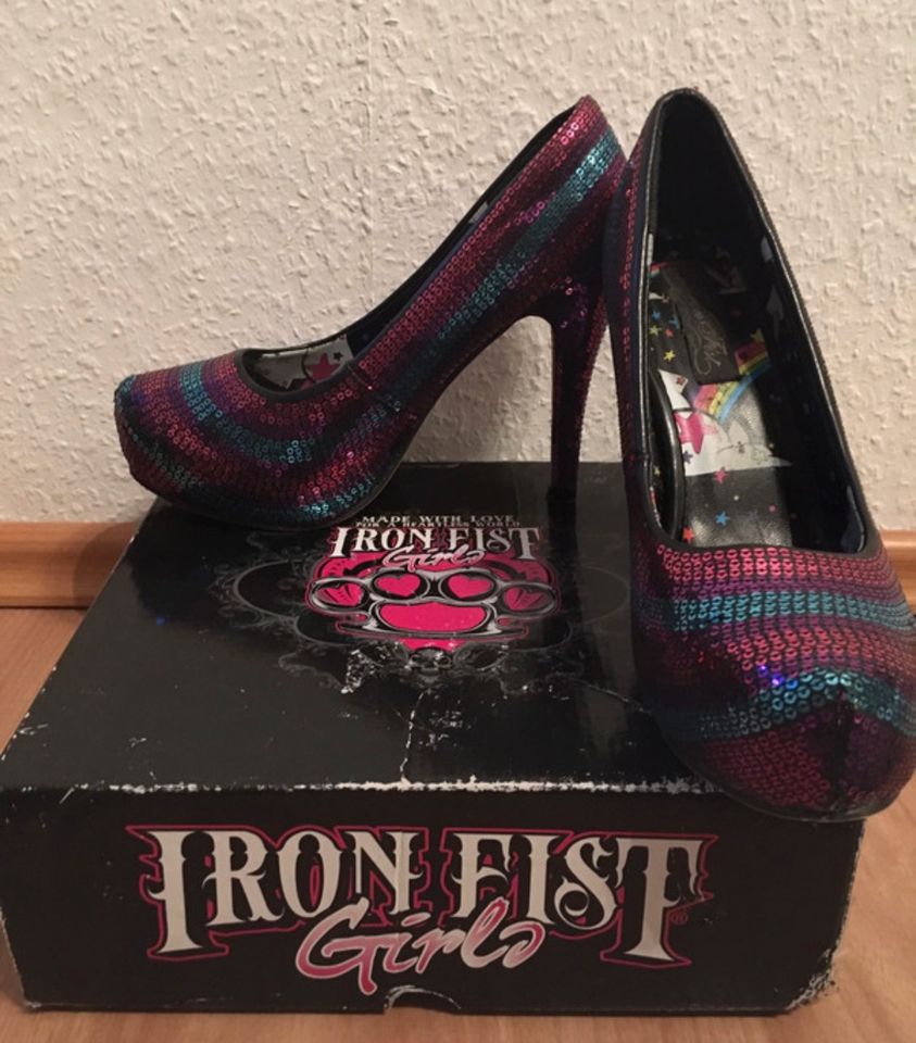 Iron Fist, high heels, Pailletten, Regenbogen, Gr 40 in Winsen (Luhe)