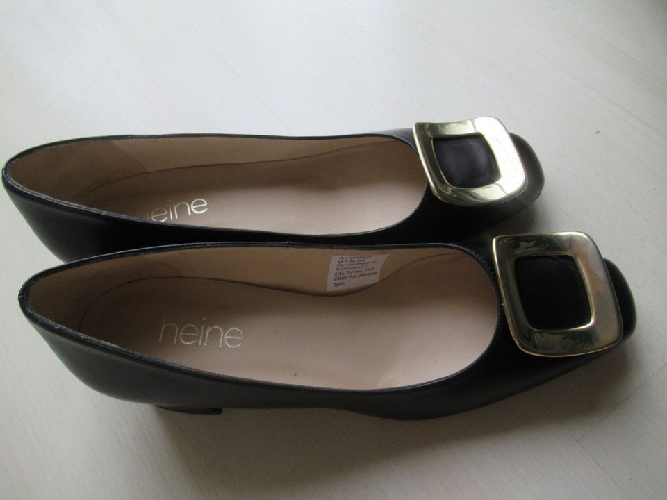 Heine Pumps Edel und schwarz-gold GR. 39 Echt Leder in Berlin