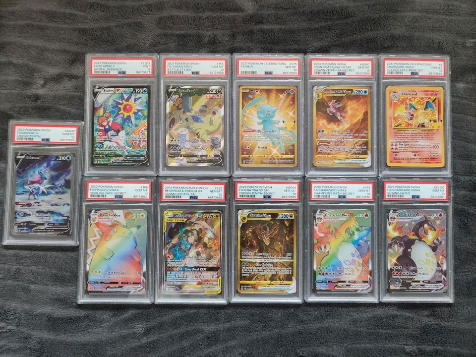 Pokemon tag team Charizard vmax tyranitar Pikachu secret PSA 10 in Erlangen