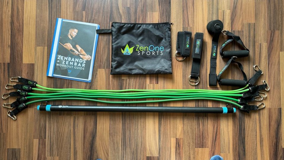 Fitness Widerstandsbänder Set mit Trainingsstange und Anleitung in Heusweiler