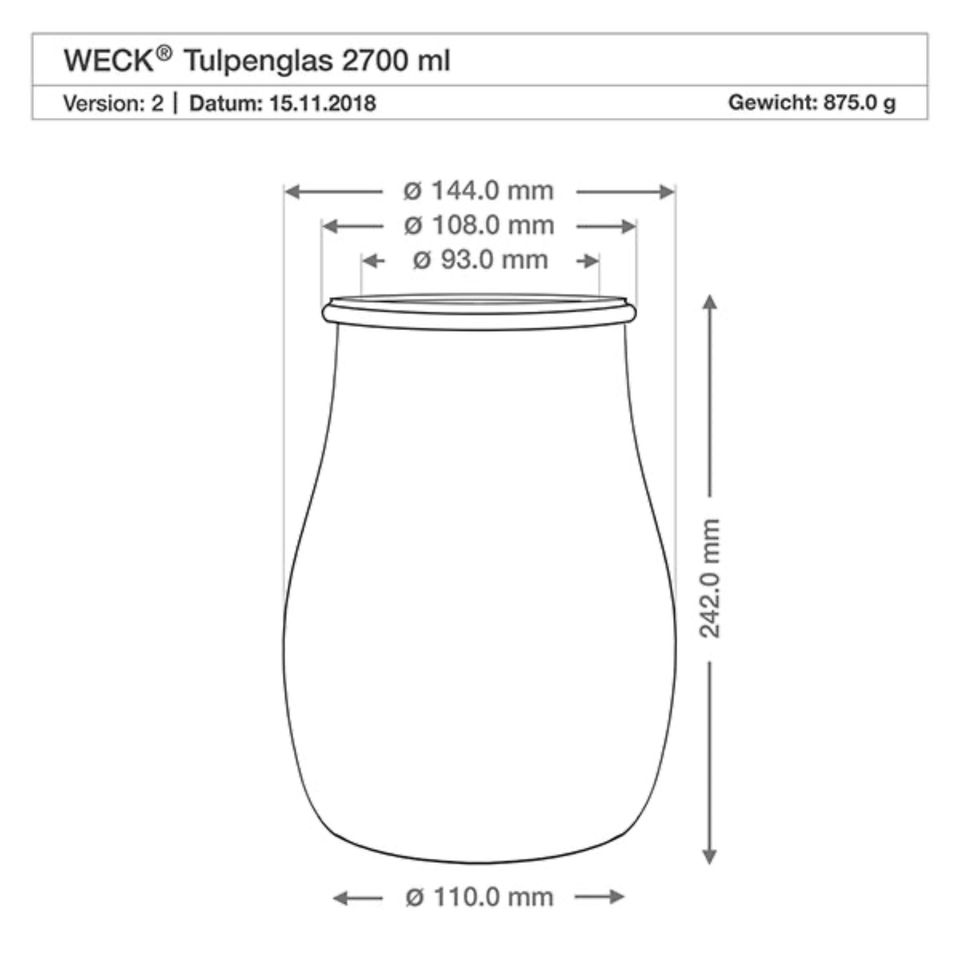 2700ml WECK Glasgefäß mit Glasdeckel (2 verfügbar) in Berlin