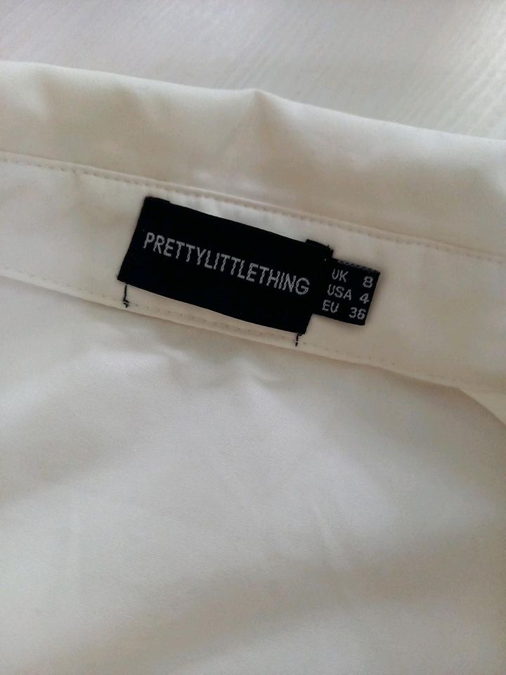 Weiße Bluse Gr.36 S  Pretty Little Thing PLT lang Hemd in Berlin