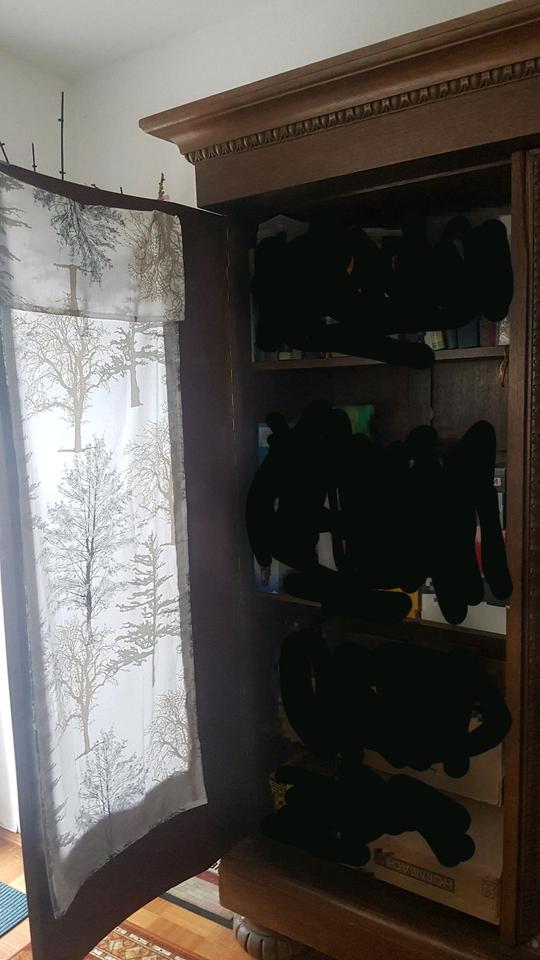 schöner massiver Holzschrank mit zwei Glastüren | Schrank Holz in Erlangen