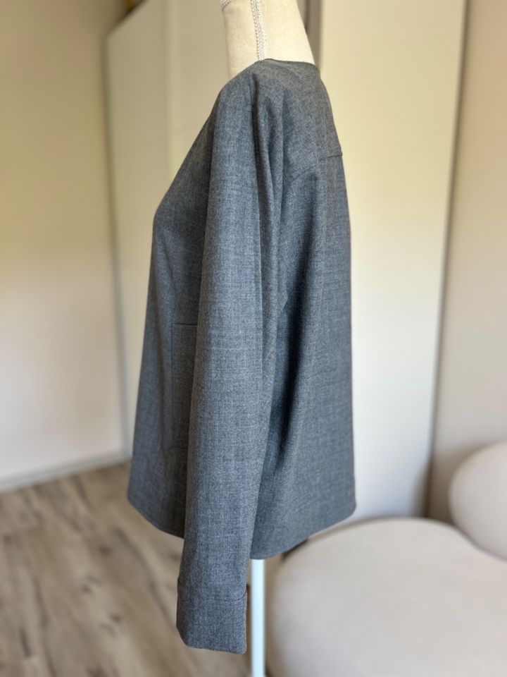 Cos grau Jacke Hemd Shirt Damen Blouson Wolle Gr. 40 in Gyhum