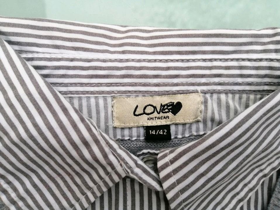 Loveheart Shirt / Pulli uni grau gestreift Gr.42 in Krefeld