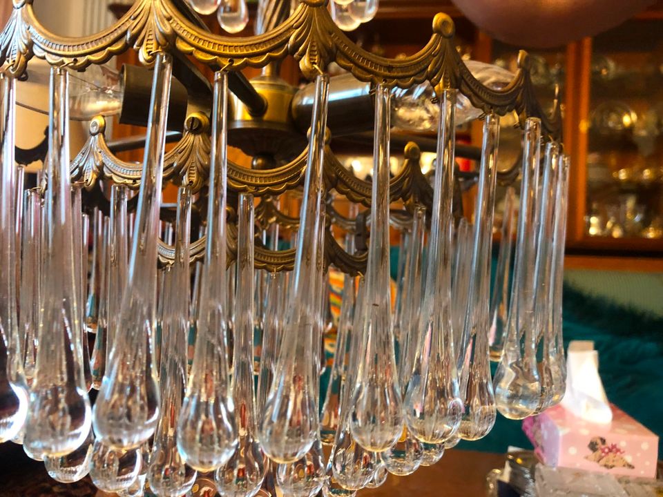 Wunderschöner Antiker Glastropfen Kronleuchter Murano Glas. TOP in München