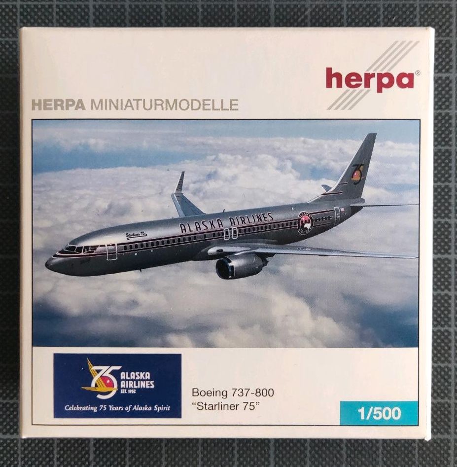 Herpa 504690 Boeing 737-800 "Starliner" Alaska Airlines 1:500 in Pliezhausen