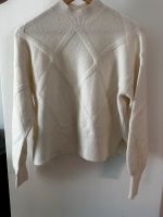 Creme-Weiß gemusterter Strickpullover Brandenburg - Jüterbog Vorschau