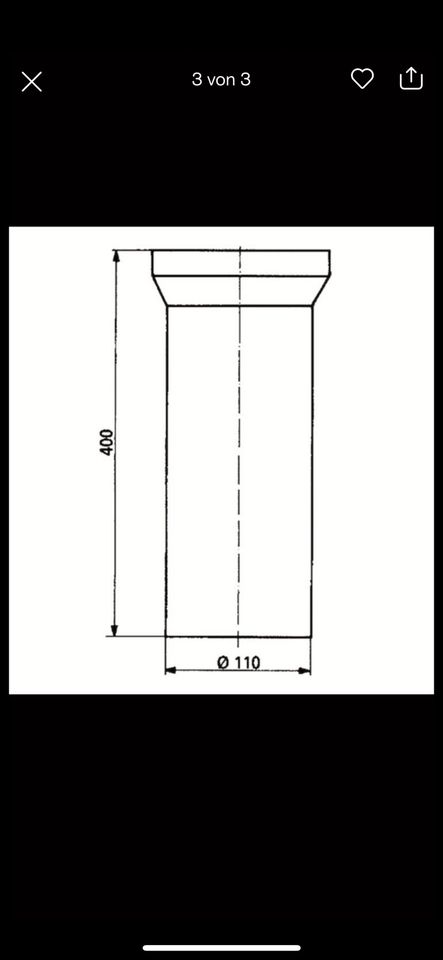 Sanitop Universal WC Anschlussrohr Verlängerung 400mm DN 100 in Grebenstein