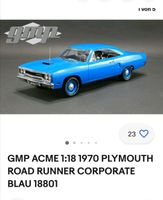 " Suche " GMP - 1970 Plymouth Road Runner ( blau )  M. 1:18 Hessen - Fulda Vorschau
