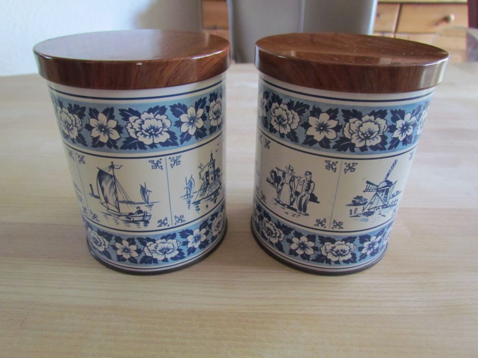 Eduscho Vintage Kaffee Blech Dose Delft blue - Bremen Europahafen in Baunatal