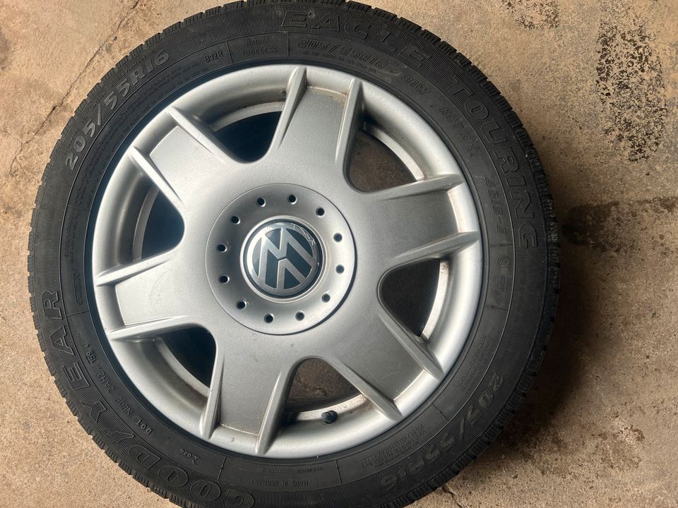 4Stk. VW Räder auf ALU-Felgen  205/55R16  91W in Straußfurt